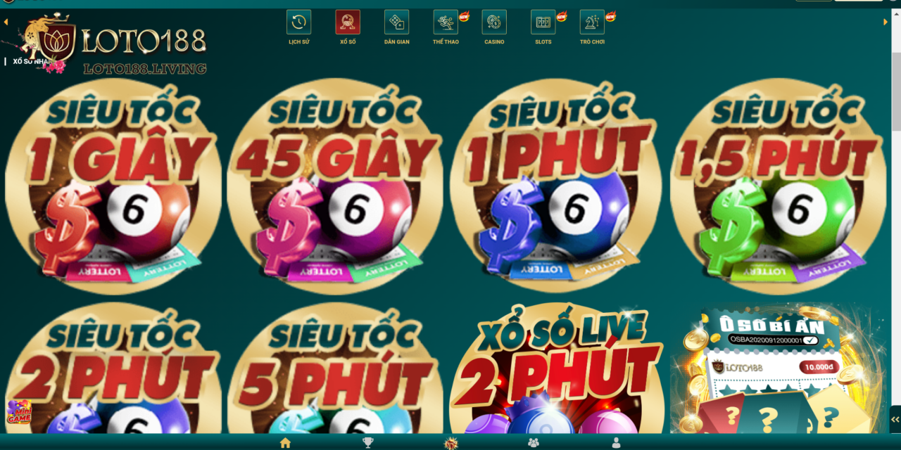 Không nên bỏ lỡ game Xổ số Loto188