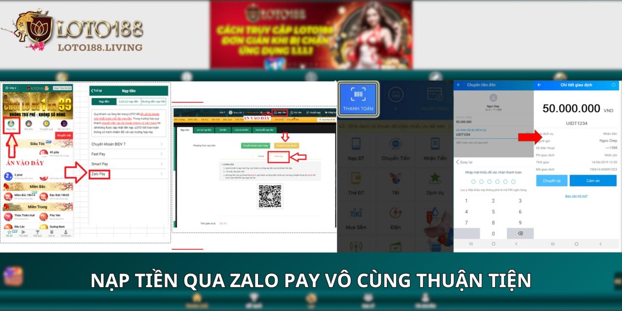 Nạp tiền qua Zalo Pay vô cùng thuận tiện